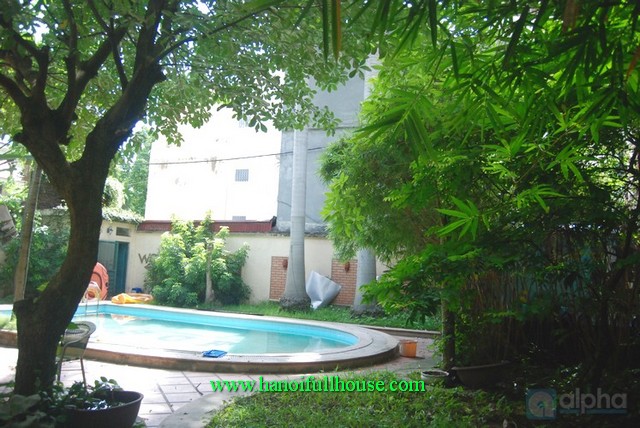 Ba Dinh villa with pool, big garden and 8 bedroom, furnished, quiet